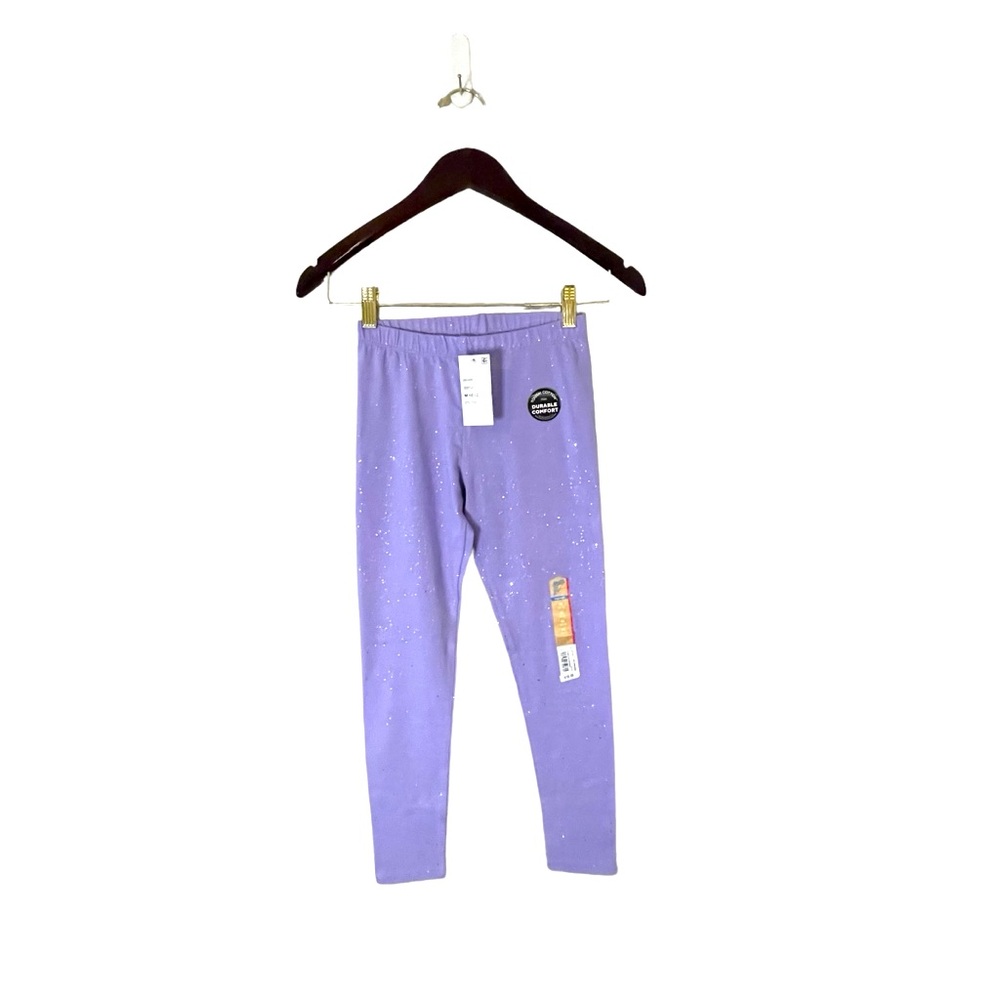 Girls Purple Sparkly Leggings